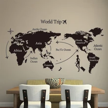 Póster de mapa de viaje mundial póster adhesivo con diseño de mapa para pared pegatinas artísticas para pared carteles Vintage Retro papel Mural decoración de oficina