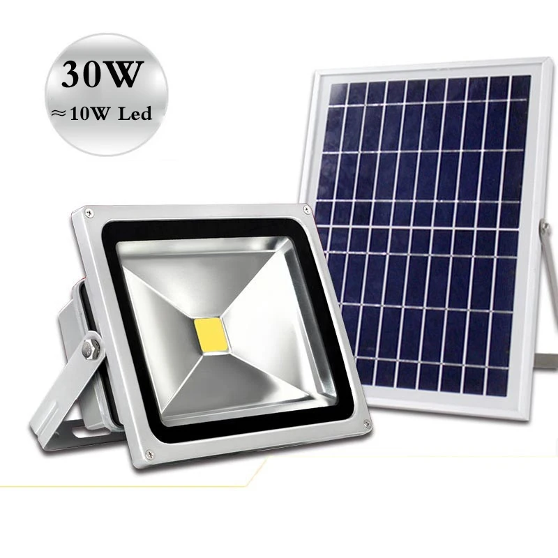 

Solar Flood Light 30W brightnes LED Light Floodlight Garden Lawn Outdoor Waterproof Lamp Household Emergency Smart lights