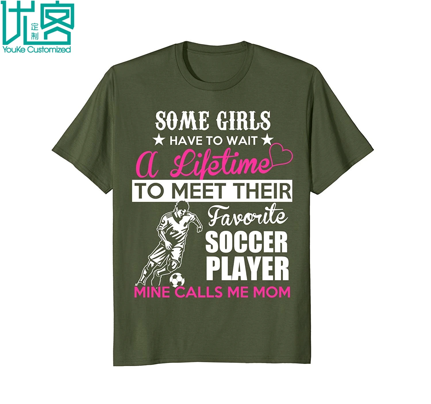 Мужская футболка с коротким рукавом надписью My Favorite Soccer Player и Call Me Mom-Soccer Mom лето 2019