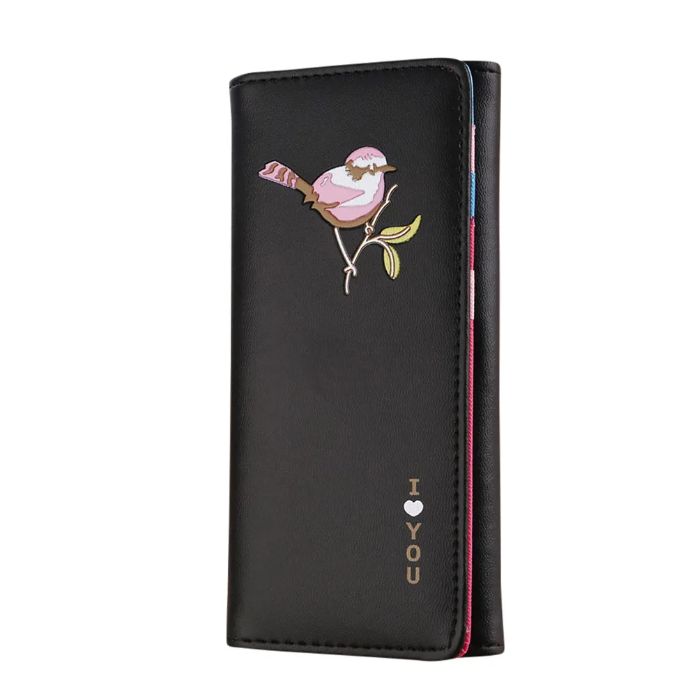 

Bags Women Long Wallet Retro Birds Printing animal Coin Purse Card Holders Casual hasp Handbag