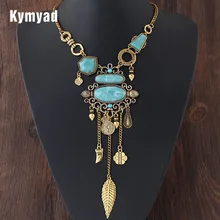 Kymyad богемное длинное ожерелье, женское многоэлементное ожерелье, s& Подвески, макси массивное ожерелье, колье, Винтажное колье для женщин