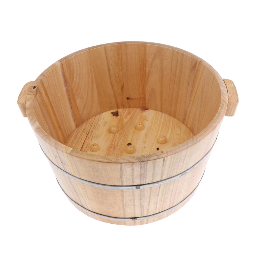 Madera Natural de baño de pie de agua barril pies sólidos Spa bañera de hidromasaje cuenca LAVADO DE