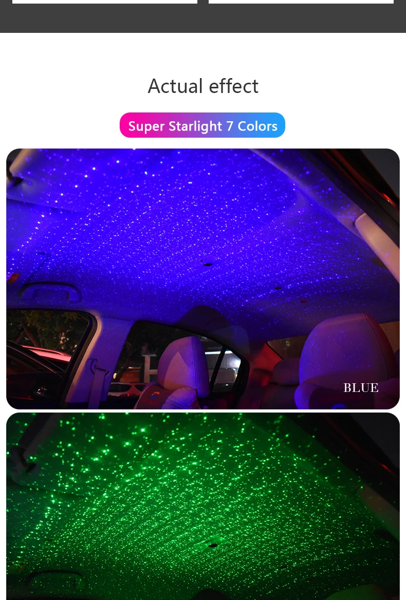 Fluxo de Luz Luz das Estrelas Zjright Usb Carro Dinâmico Superior Colorido Luz da Estrela Azul Verde Vermelho Colorido no Teto 15 Zjright usb carro dinâmico superior fluxo luz