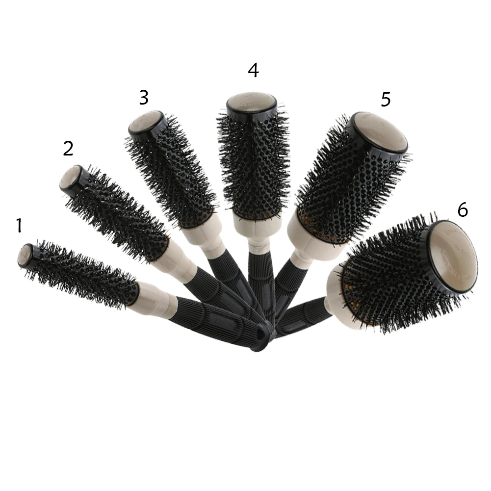 5 размеров керамическая щетка для волос Железный Круглый гребень ProLead керамический салон для укладки волос кисти для вьющихся волос Расческа для воздушного тепла расческа реквизит