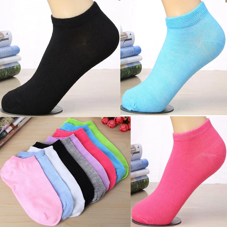 1Pair Women Low Cut Ankle Socks Casual Soft Cotton Woman Sock Loafer 5