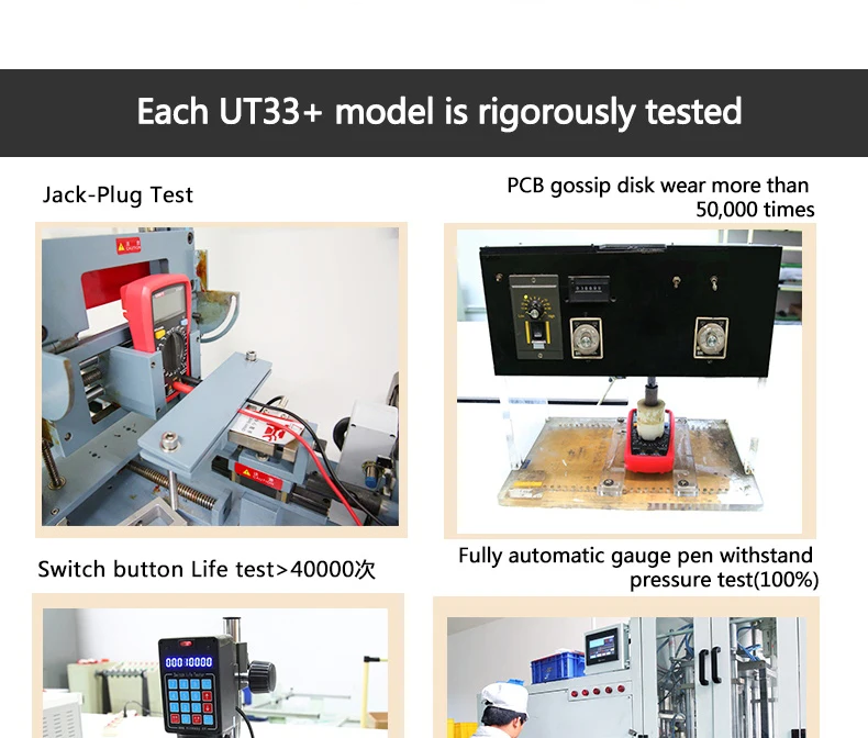 UNI-T UT33A+ UT33B+ UT33C+ UT33D+ цифровой мультиметр AC DC Ток Сопротивление+ 2mF емкость NCV тестер с ЖК-подсветкой