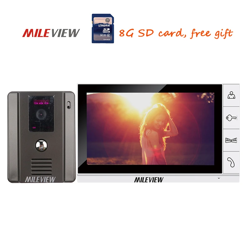 

New Wired 9" Color LCD Recording Video Door Phone Intercom Kit + 1 Night Vision Outdoor Camera + 1 White Monitor Free Shipping