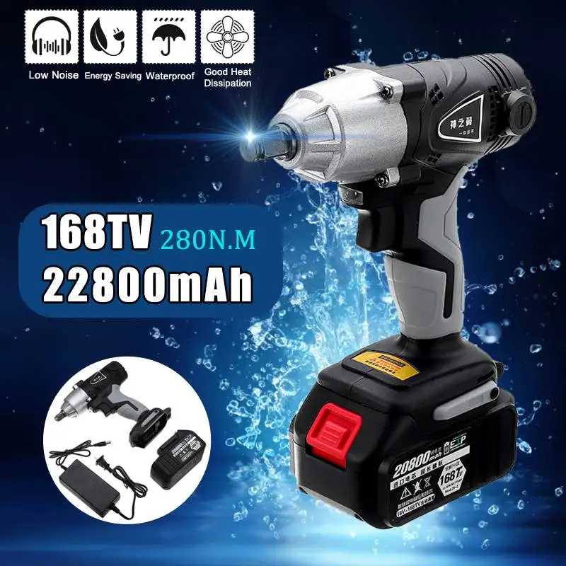 

Cordless Brushless Electric Impact Wrench Drill Socket Wrench Variable Speed 12000mAh Li Battery Hand Drill Installation Power