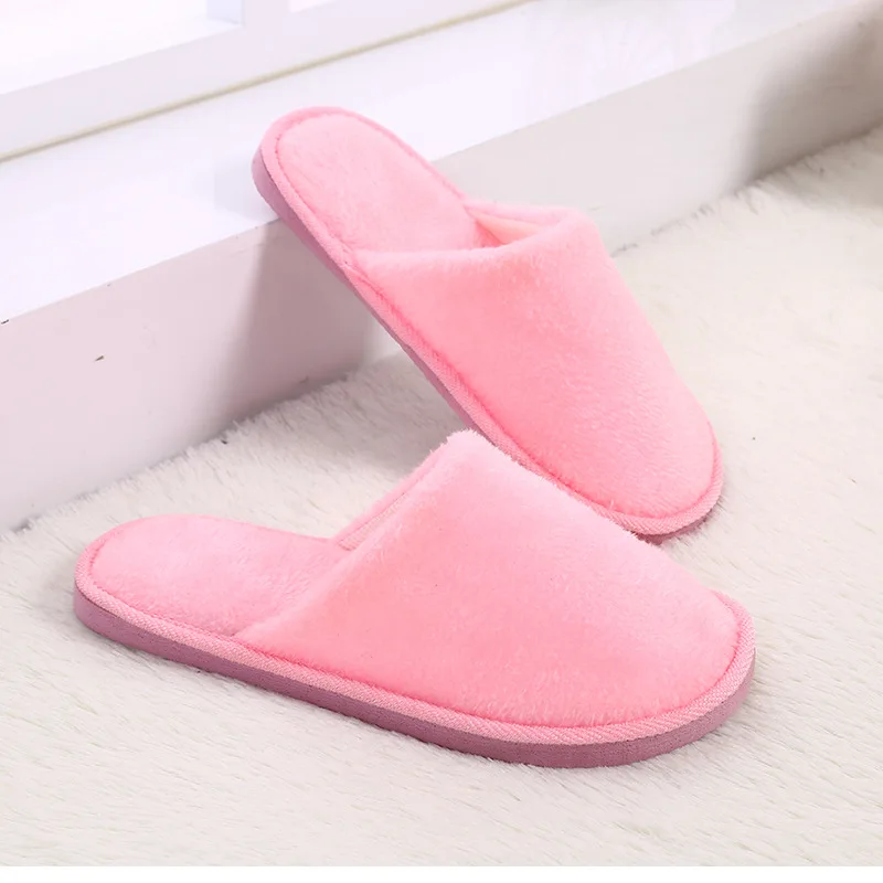 KESMALL/карамельного цвета теплый домашние тапочки; женские зимние тапочки для спальни; домашние тапочки; хлопковые домашние тапочки; ; WS304 - Цвет: Pink