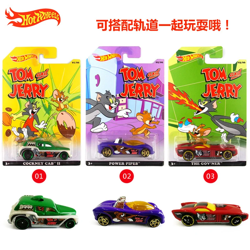 Hot Wheels Car Collector's Edition Tom and Jerry Metal Diecast Cars Collection Kids Toys Vehicle For Gift 6pcs/set