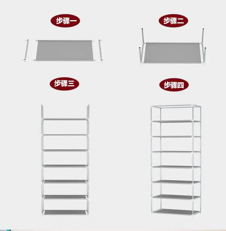 Простой стеллаж для обуви, многослойная стальная трубка, специальная сборка, пылезащитный домашний компактный шкаф для хранения обуви в студенческом общежитии