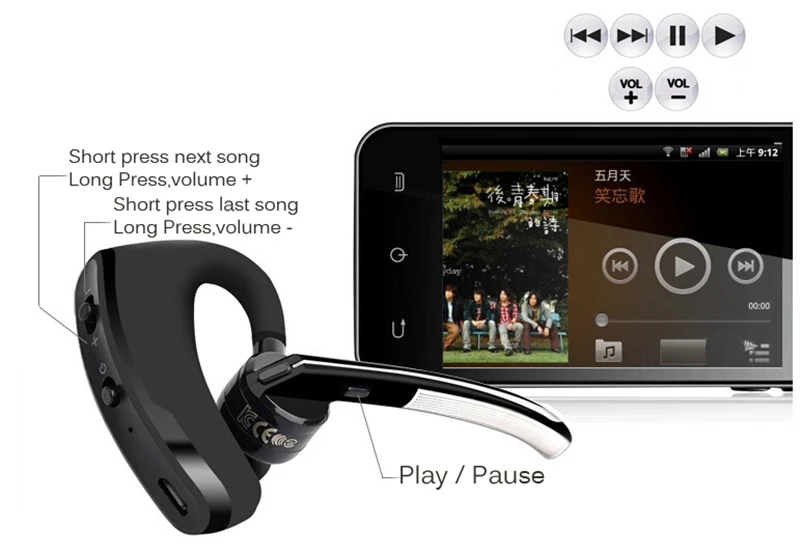 DHL 10 шт Bluetooth гарнитуры V8 беспроводные наушники Bluetooth 4,0 стерео наушники для samsung iPhone Xiaomi
