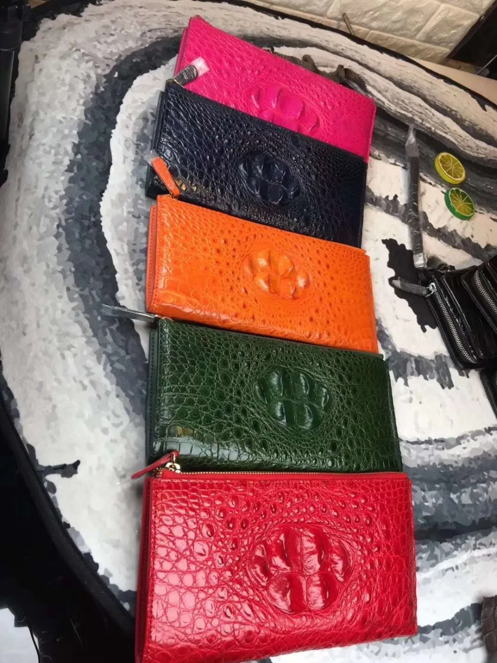 Newest 100% Genuine/Real crocodile skin leather women wallet and purse lady evening wallet long size lady bank card holder case