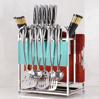 

304 stainless steel kitchen rack chopsticks kitchen knife holder chopping board multifunctional kitchen utensils carrier LU4235
