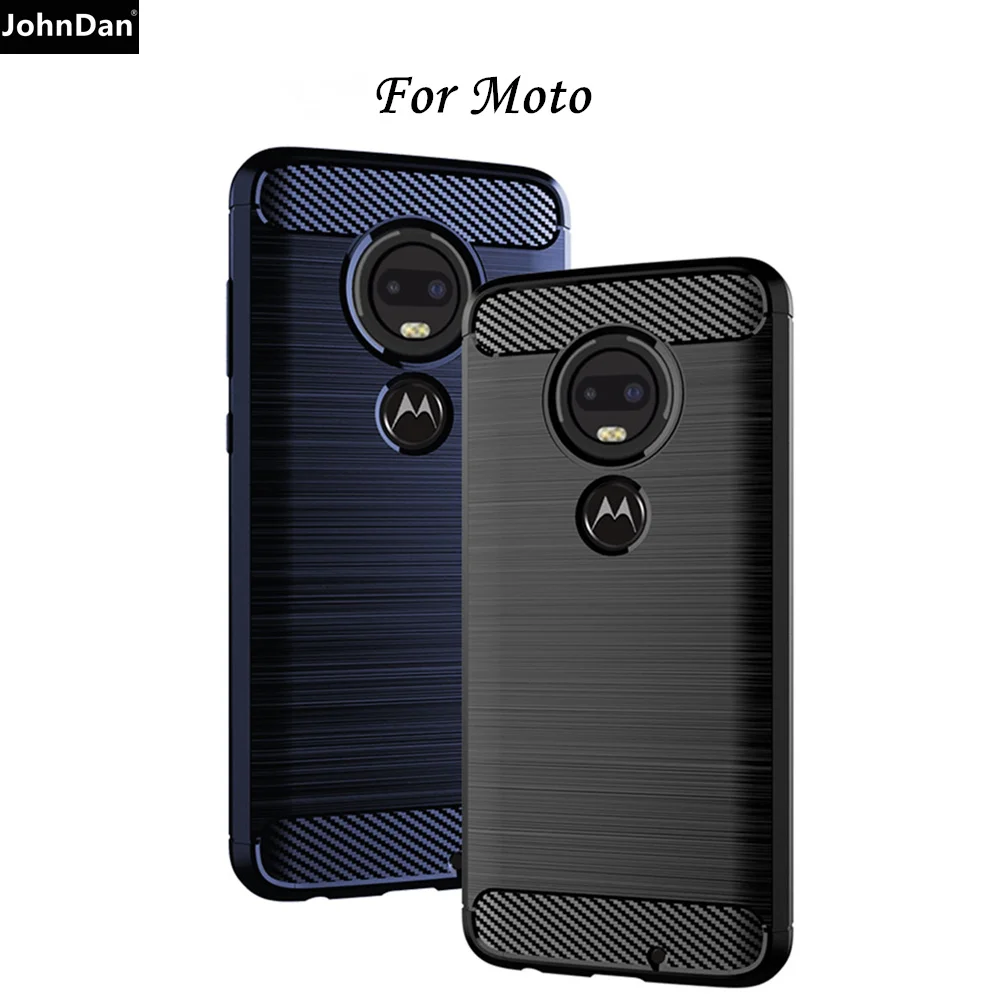 

TPU Case For Motorola Moto G7 G6 Play G5S G5 E5 E4 Plus Z4 Z3 Z2 Force Play One Power Carbon Fiber Ultra Thin Slim Silicone Case