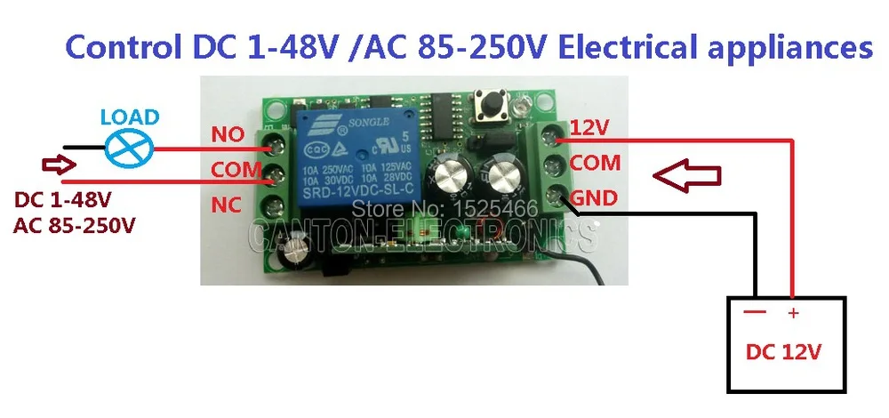 DC 12V 433M светодиодный беспроводной пульт дистанционного управления релейный модуль для светильник