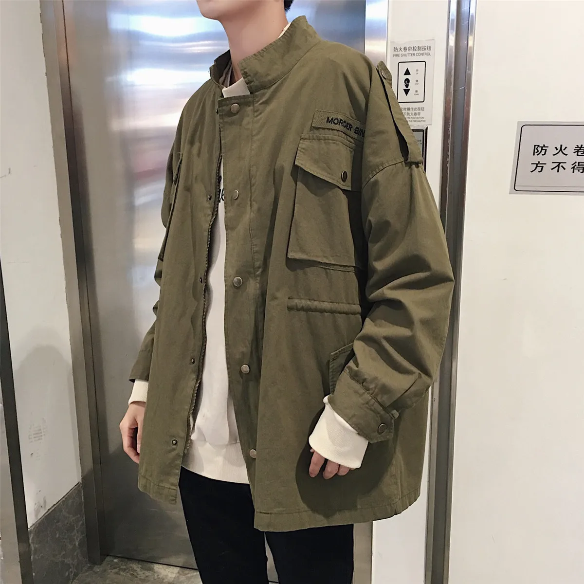 Spring decoration new pure cotton loose string men's long jacket south