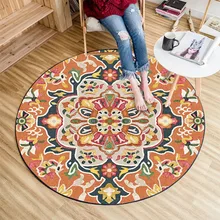 Европейский мандала цветок серии круглый ковры S для комнаты компьютерное кресло области в этническом стиле Европейский цветок ковр