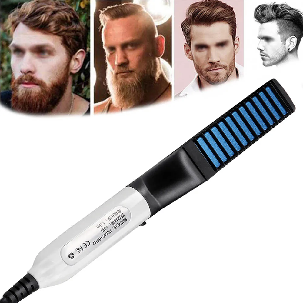 

Quick Beard Styler Comb for Men Moustache Curling Straightening Permed Clip Comb Hair Curler Straightener Electric Hair Tools