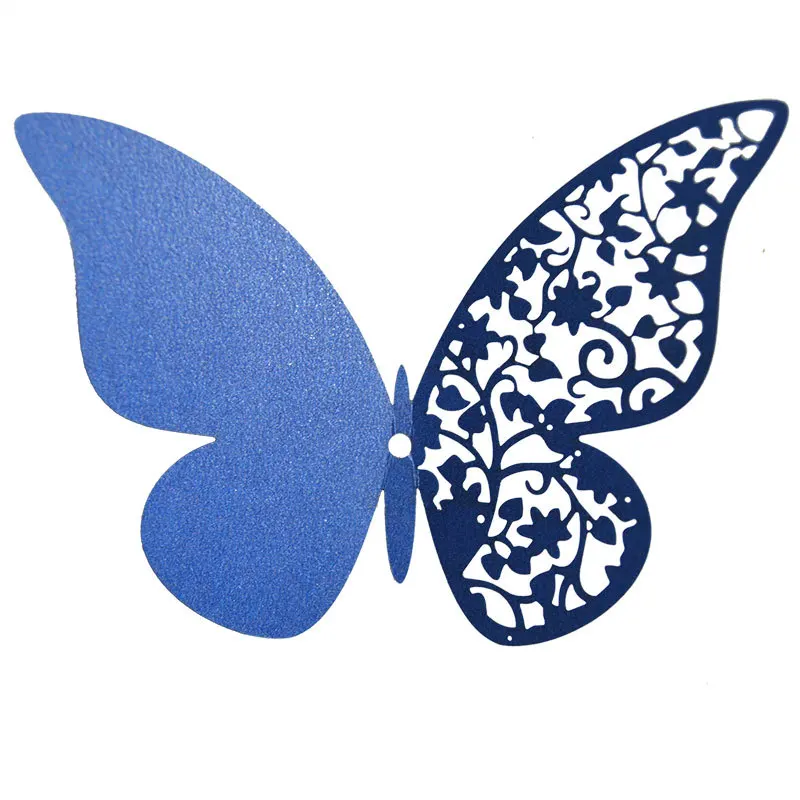 12 шт полый 3D стикер на стену с бабочкой для свадебного украшения дома бабочки на стену комнаты декор многоцветные наклейки - Цвет: Blue