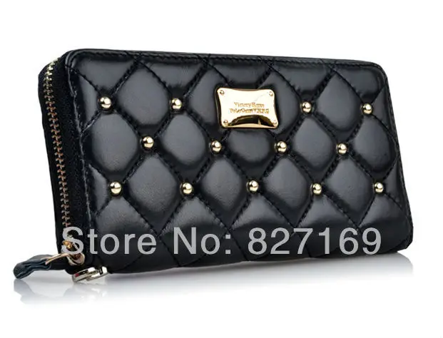 High Quality Women Wallet Genuine Leather Purse Credit Card Money Clip Black Discount Free Shipping | Багаж и сумки