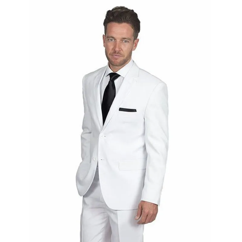 

Custom Made Silm Fit Best Man Suit White Groomsman Tuxedos Men's WeddingProm 3 Piece Suits Men Suits (Jacket+Pants) W309