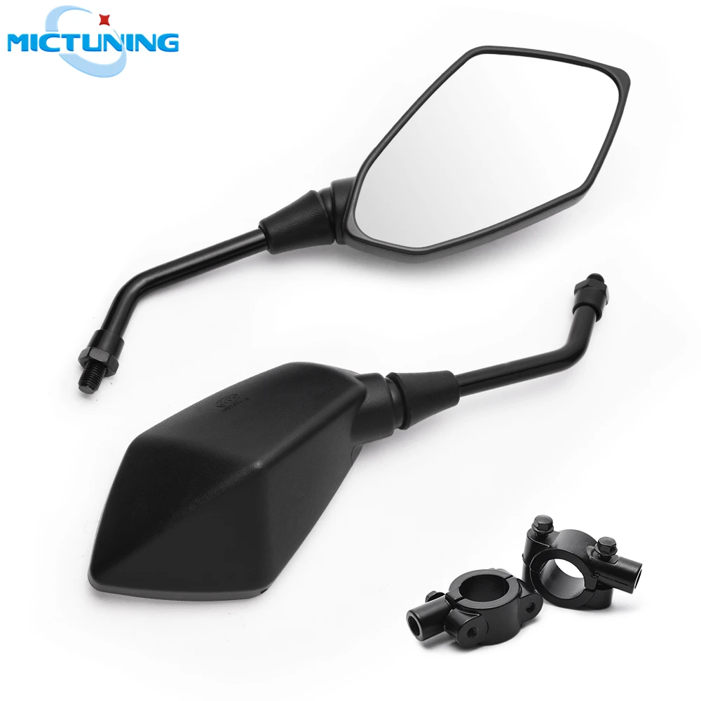 MICTUNING Motorcycle Universal Rearview Mirror 10mm Bolt 7/8" HandleBar