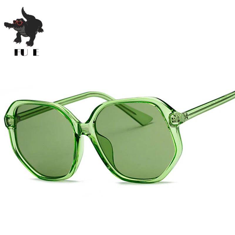 

FU E Round Frame Sunglasses Women High Fashion Colored Sun Glasses Red Yellow Luxury Designer Sunglass Ladies Street UV400