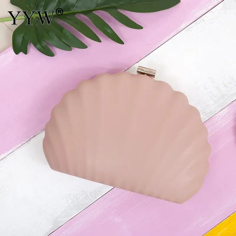 

Blue Pu Leather Women Clutch Bag Pink Shell Cross Body Pleat Clutch Bag Lady Mini Purse Handbag Interlocking Clasp Silver Bags
