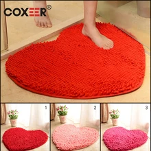 Coxeer милый ковер в форме сердца, шениль, современный нескользящий коврик, абсорбирующий коврик для ванной комнаты, спальни, Alfombras