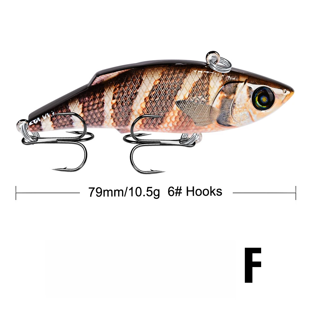79 мм, 10,5 г, Тонущая рыболовная приманка, беспламенная воблер, жесткая искусственная Вибрирующая Приманка VIB, вся глубина, зимние снасти для подледной рыбалки - Цвет: F