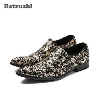 

Batzuzhi Fashion Italian Style Leather Shoes Men Pointed Toe Leather Dress Shoes Men Wedding-Business Luxury Shoes for Men