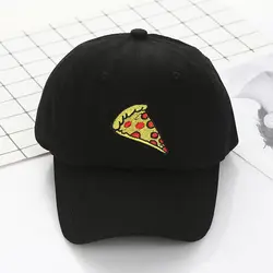Модные унисекс пиццы вышитые Бейсбол Кепки Для женщин Для мужчин хлопок Регулируемая Размеры шапка для мальчиков и девочек одноцветное