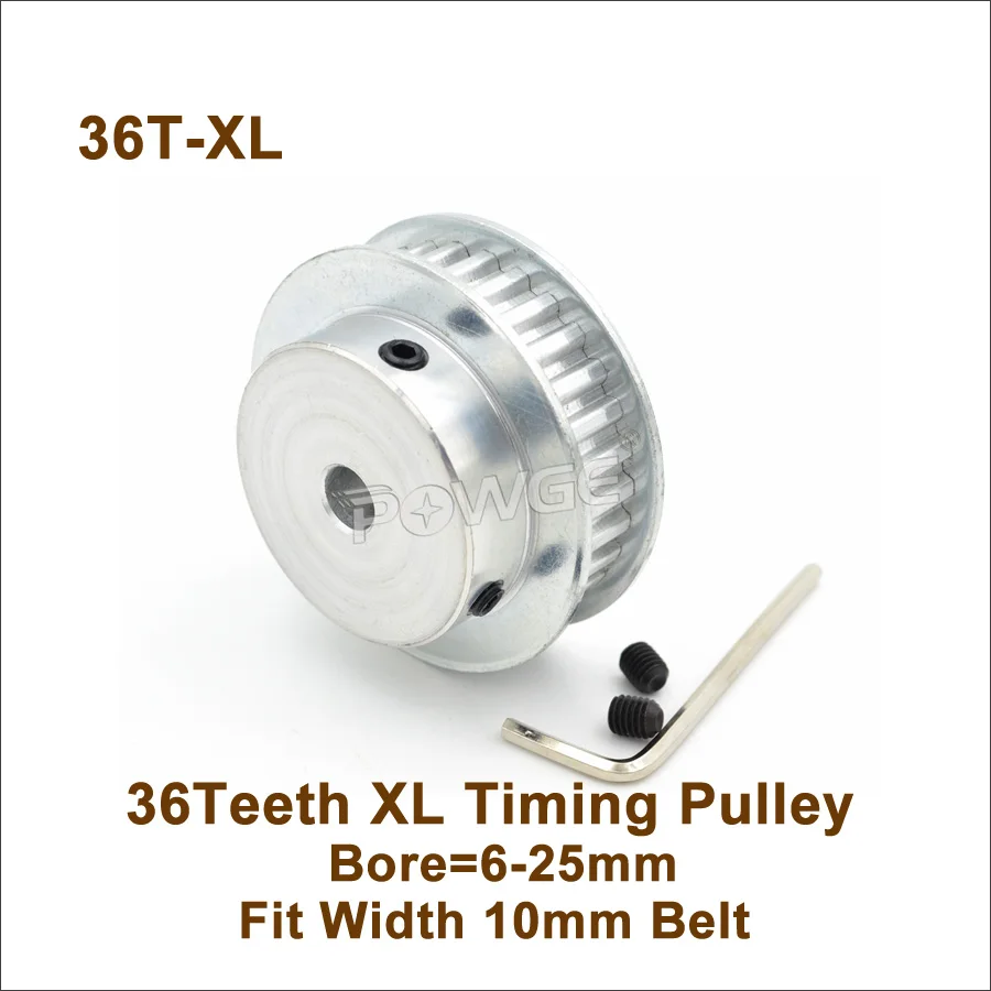 Зубчатый шкив POWGE 36 зубцов XL Bore6/8/10/12/14/15/16/17/19/20/22/25 мм подходит для W = 10 синхронный