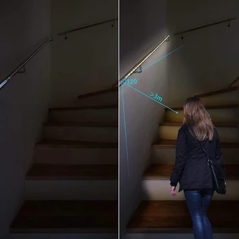 

Hot LED Light Strip PIR Motion Sensor Activated Battery Low Energy Wardrobe Cabinet Lamp XJS789