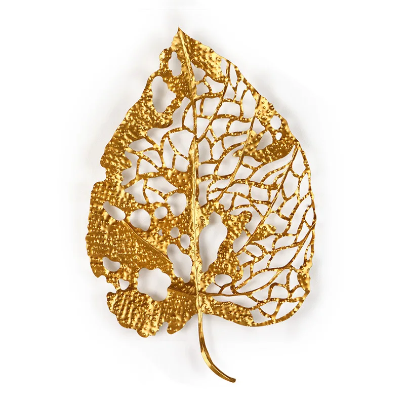 

Personality Wrought Iron Wall Hanging Leaves Ornament Wall Decoration Crafts Home Sofa Background Wall Sticker Mural Decor R2057