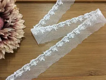 

Mesh embroidery lace white cotton mesh embroidery lace accessories 2.5cm wide