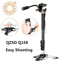 QZSD Q158B 4 раздел Алюминий видео Камера штатив монопод с Quick Release пластина для зеркальной DSLR видео Камера телефон Pk zomei Q111