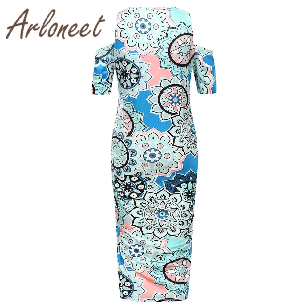 Одежда arloneet женские для беременных платье Vestidos с открытыми плечами цветочный платье с принтом для девочек Элегантное платье летние