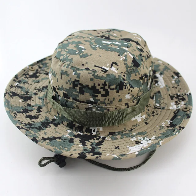 2 шт./лот, военная Панама, сафари, Boonie, солнцезащитные шляпы, летняя кепка для мужчин и женщин, камуфляжная Панама с нитью, рыбацкая Кепка - Цвет: 7