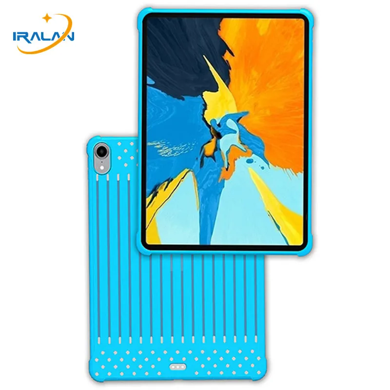 

Soft Silicone TPU+Plastic Back Case For Apple iPad Pro 11 2018 Openwork Stripes Radiating Breathable Cover For iPad Pro 11 inch