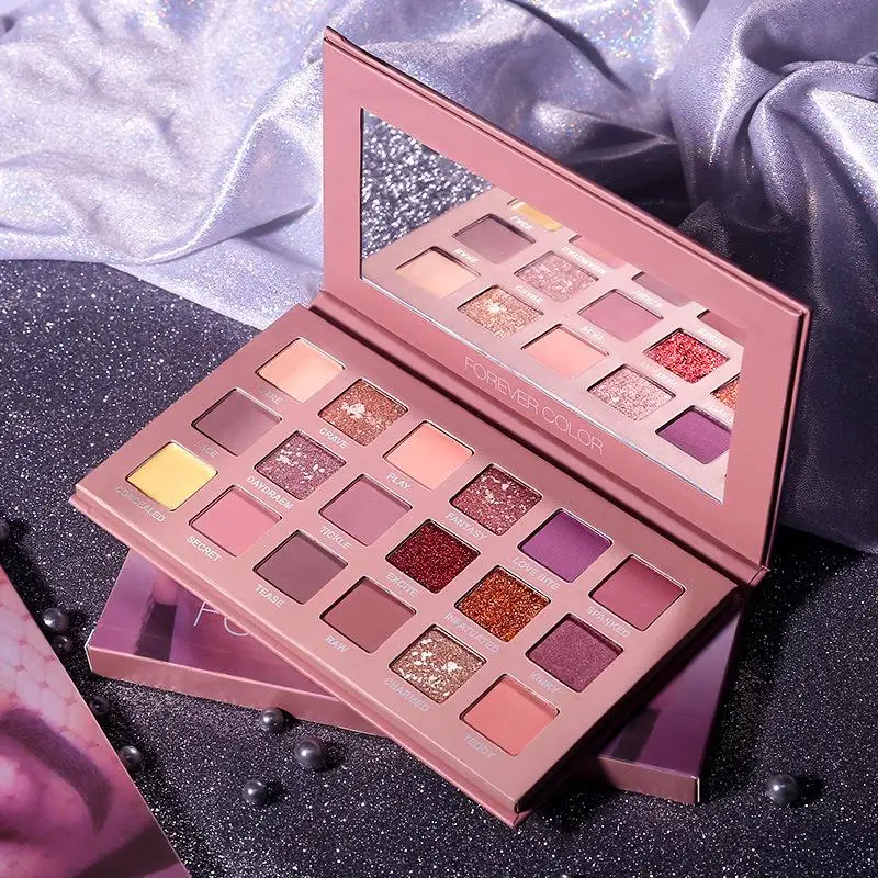 

18 Colors Rose Eye Shadow Makeup Pearl Metallic Eyeshadow Palette Makeup Desert Style
