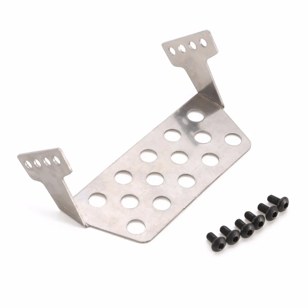 1Pcs Rear Protect Plate Stainless Steel Rear Skid Plate Bumper Lower Protector For TRAXXAS TRX4 1/10 RC Crawler