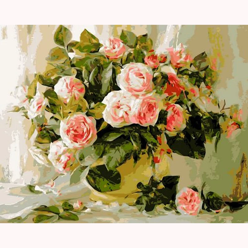 

YIKEE Flowers Diamond Embroidery Hot Sale Diamond Painting Mosaic Picture Of Rhinestone Decoration Home h1308