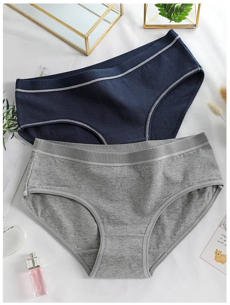 Free shipping 5pcs/lot women's underwear cotton breathable solid color large size cotton briefs lady panties girl AMA002