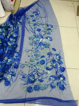 

Hotselling 3d Rhinestone Bridal Applique embroidered Gold/Blue/Pink/White Larger Flower Sequined Applique for Wedding Dresses