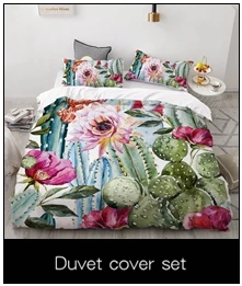 3D HD Digital Print Custom Bed Sheet With Elastic,Fitted Sheet Twin/Full/Queen/King,Nordic Flower cactus Mattress Cover 160x200