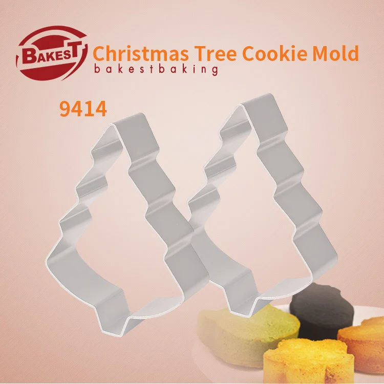 

BAKEST 10pcs/lot Large Size Cookie Mold Aluminum Biscuit Cutter Christmas Tree Shaped DIY Fondant Tools