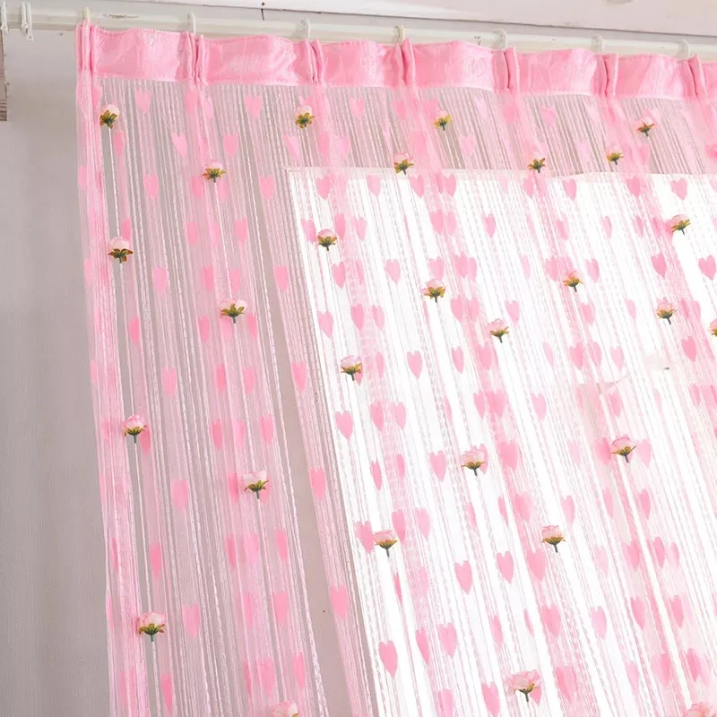 100cm*200cm DIY Rose Curtain Romantic Rose Floral String Flower Design