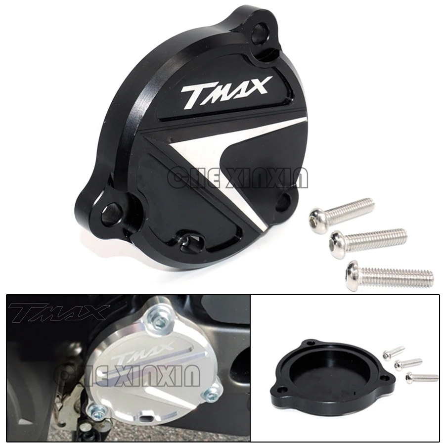 

High quality red Motorcycle accessories CNC Front Drive Shaft Cover Guard with TMAX LOGO For Yamaha Tmax 530 2012-2015